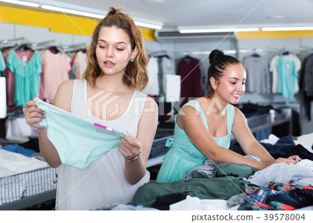 Young female are choosing panties 39578004