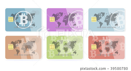 Set concept of a bank card cryptocurrency. Set concept of a bank card cryptocurrency. 39580780