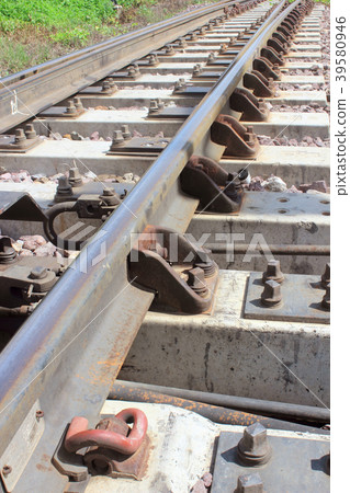 detail shot of a railroad track detail shot of a railroad track 39580946
