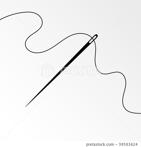 Needle and curly thread vector illustration Needle and curly thread vector illustration 39581624