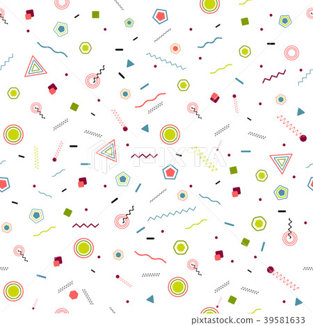 White funky abstract memphis seamless pattern White funky abstract memphis seamless pattern 39581633