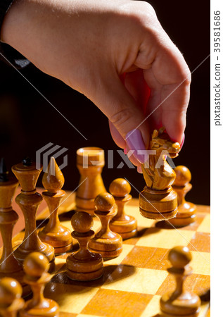 Chessboard with figures Chessboard with figures 39581686