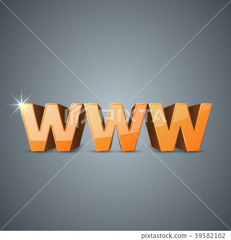 Internet, www, web 3d realistic icon. 39582102