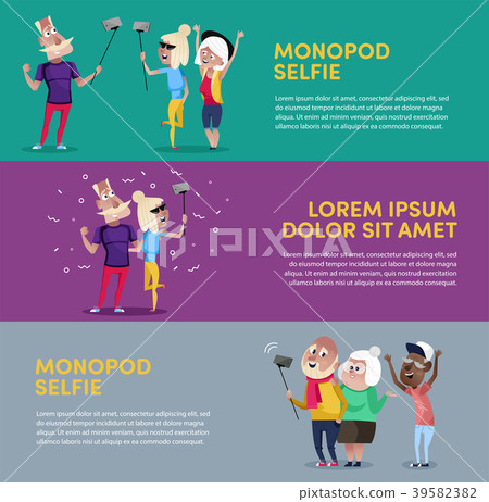 Creative poster for people using monopod 39582382