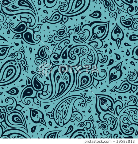 Paisley background. Hand Drawn ornament. Paisley background. Hand Drawn ornament. 39582818