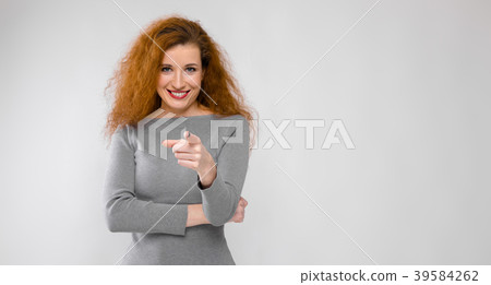 Portrait of beautiful redhead happy young woman in 39584262