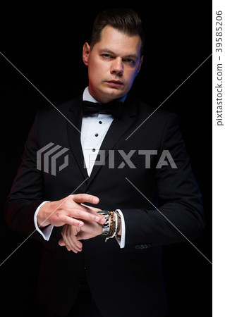 Portrait of confident handsome elegant stylish Portrait of confident handsome elegant stylish 39585206