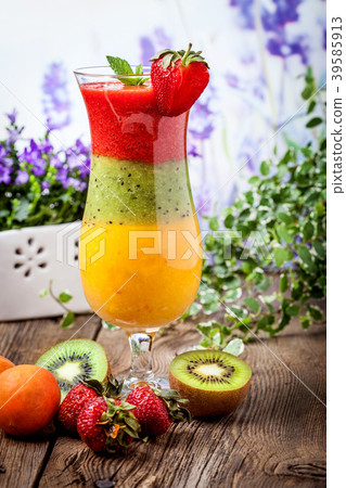 Smoothies with fresh fruit. Smoothies with fresh fruit. 39585913