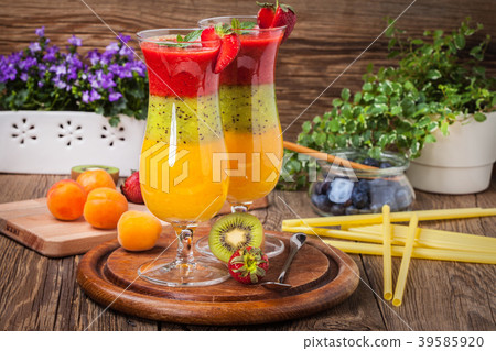 Smoothies with fresh fruit. Smoothies with fresh fruit. 39585920