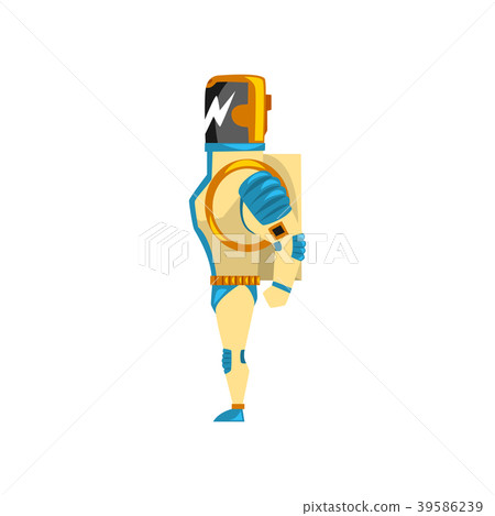 Robot, cyborg, superhero costume, side view vector Robot, cyborg, superhero costume, side view vector 39586239