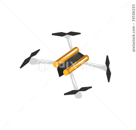 Cartoon illustration of quadrocopter. Unmanned 39586283