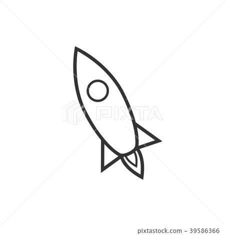Simple outlined rocket illustration 39586366