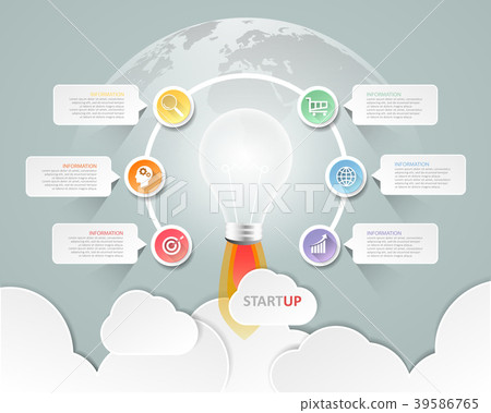 Design Lightbulb Infographic 6 Options - Stock Illustration [39586765 ...