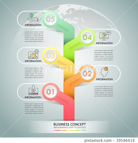 Business concept infographic template 5 steps - Stock Illustration ...