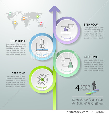 Arrow infographic template 4 options. - Stock Illustration [39586829 ...