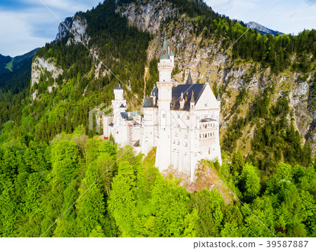 Neuschwanstein Castle aerial view Neuschwanstein Castle aerial view 39587887