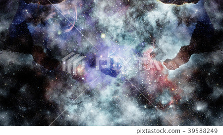 Nebula and galaxy in space. Nebula and galaxy in space. 39588249
