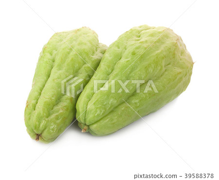 Chayote on white background Chayote on white background 39588378