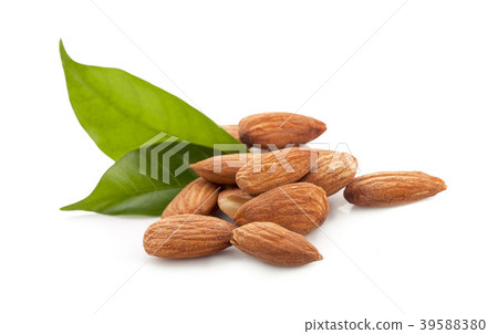 Almonds isolated on white background 39588380
