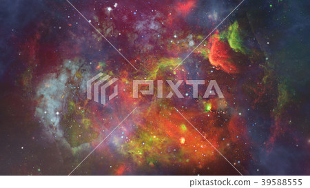 Nebula and galaxy in space. Nebula and galaxy in space. 39588555