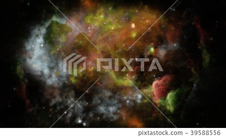 Nebula and galaxy in space. Nebula and galaxy in space. 39588556