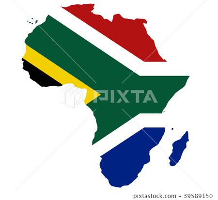 africa map with flag 39589150