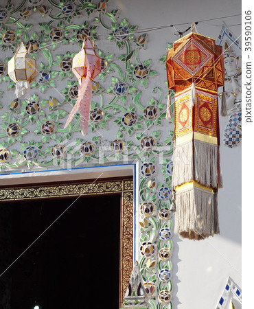 colorful paper, textiles bamboo lantern lamp light colorful paper, textiles bamboo lantern lamp light 39590106