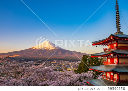 Yamanashi prefecture · Early morning Shinagayama Asama Park · Spring Yamanashi prefecture · Early morning Shinagayama Asama Park · Spring 39590658
