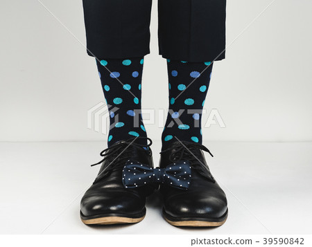 Stylish shoes, bright socks and bow tie Stylish shoes, bright socks and bow tie 39590842
