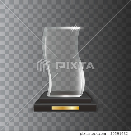 Transparent Realistic Acrylic Glass Trophy Award Transparent Realistic Acrylic Glass Trophy Award 39591482