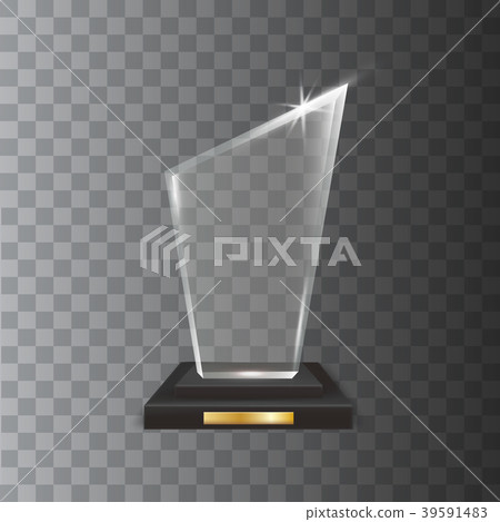 Transparent Realistic Acrylic Glass Trophy Award Transparent Realistic Acrylic Glass Trophy Award 39591483