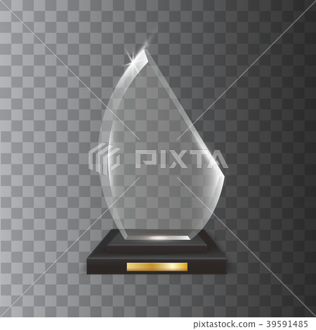 Transparent Realistic Acrylic Glass Trophy Award Transparent Realistic Acrylic Glass Trophy Award 39591485