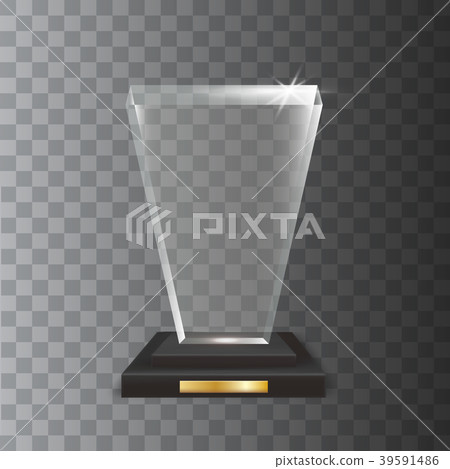 Transparent Realistic Acrylic Glass Trophy Award Transparent Realistic Acrylic Glass Trophy Award 39591486