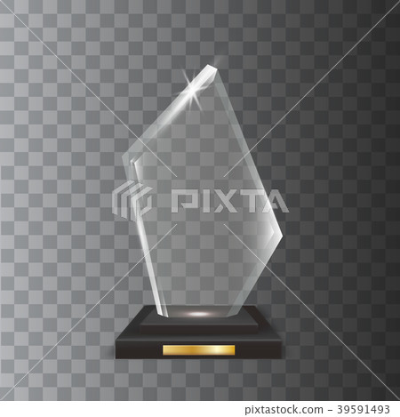 Transparent Realistic Acrylic Glass Trophy Award Transparent Realistic Acrylic Glass Trophy Award 39591493