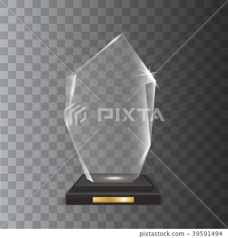 Transparent Realistic Acrylic Glass Trophy Award Transparent Realistic Acrylic Glass Trophy Award 39591494