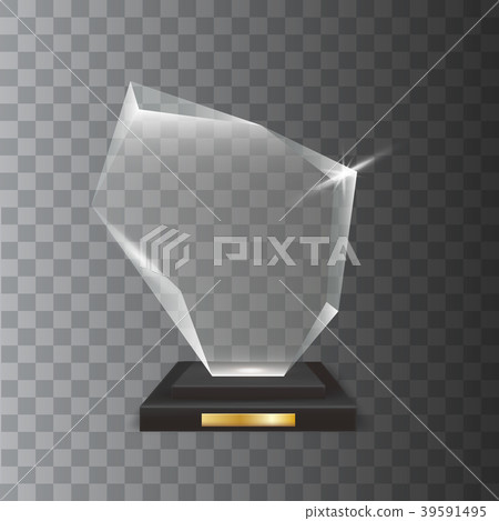 Transparent Realistic Acrylic Glass Trophy Award Transparent Realistic Acrylic Glass Trophy Award 39591495