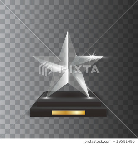 Transparent Realistic Acrylic Glass Trophy Award Transparent Realistic Acrylic Glass Trophy Award 39591496