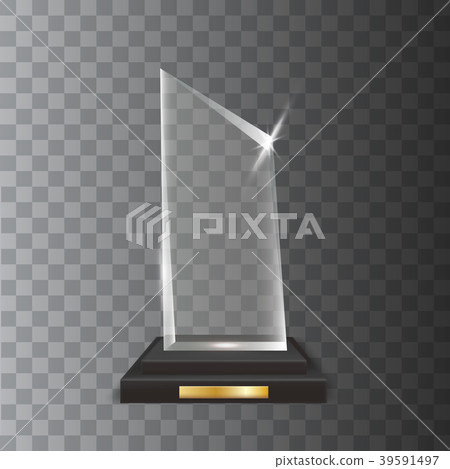 Transparent Realistic Acrylic Glass Trophy Award Transparent Realistic Acrylic Glass Trophy Award 39591497