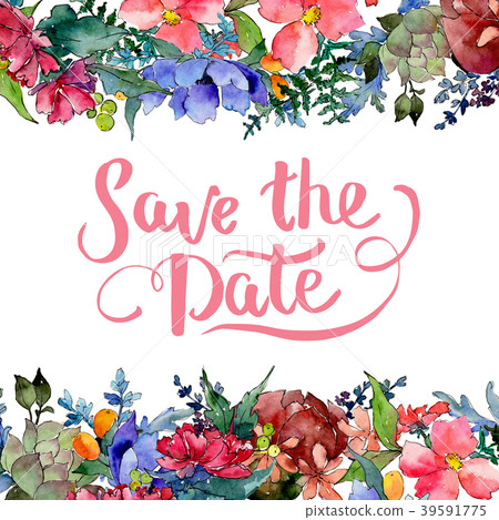 Colorful bouquet. Floral botanical flower. Wild 39591775