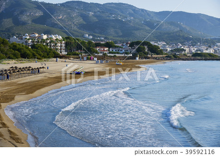 Playa Romana beach in Alcossebre, Spain. 39592116