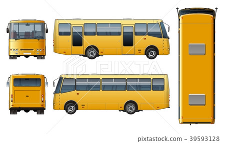 Download Vector urban passenger mini-bus mock-up - Stock Illustration 39593128 - PIXTA