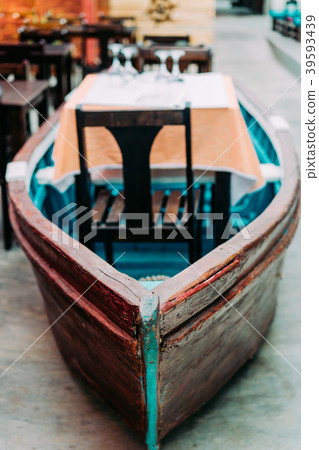 Unusual restaurant interior: dining table in the 39593439