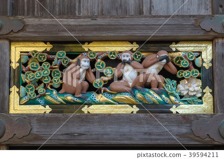 Nikko Toshogu Shrine God Stable Monkey 39594211