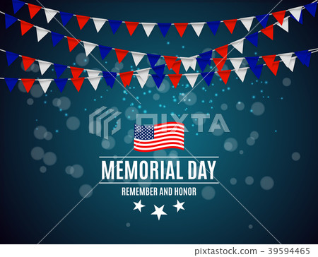 Memorial Day in USA Background Template Vector 39594465