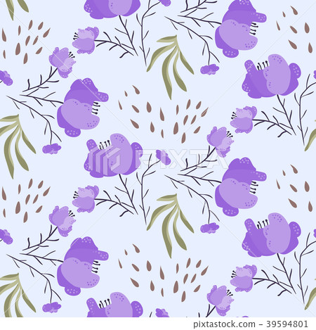 Bright summer pattern with violet poppy flowers Bright summer pattern with violet poppy flowers 39594801