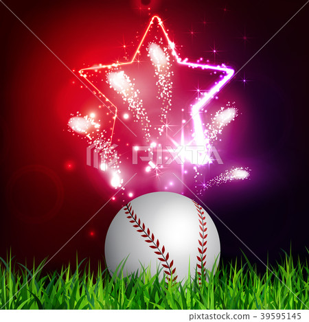 Baseball ball on grass Baseball ball on grass 39595145