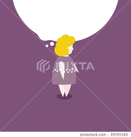 flat design of fat curly hair housewife character 39595560