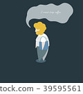 flat design of fat curly hair hipster character 39595561