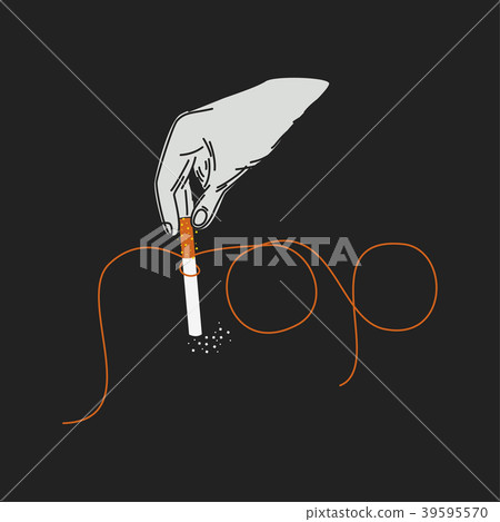 flat design of hand picked cigarette 39595570