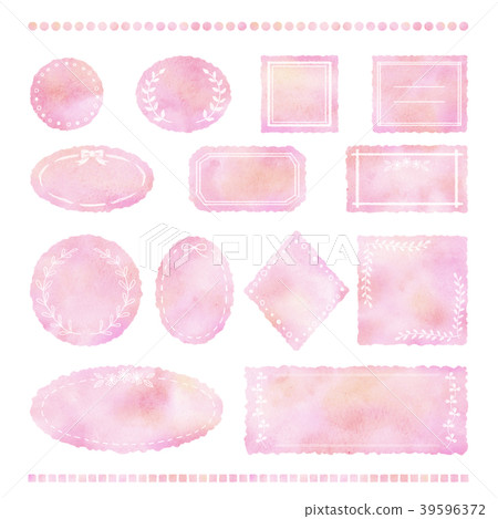 Watercolor style hand drawn frame set (Momoiro) 39596372